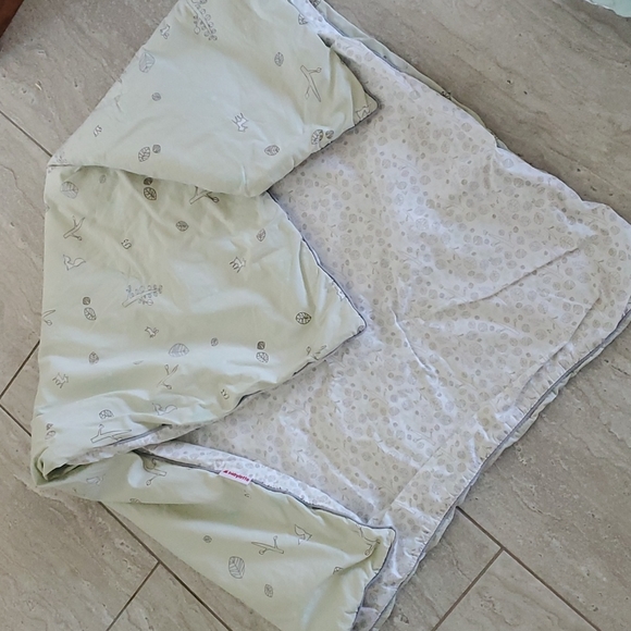 Sage Green, Gray, and pastels Woodland Crib Bedding Set - Picture 4 of 6